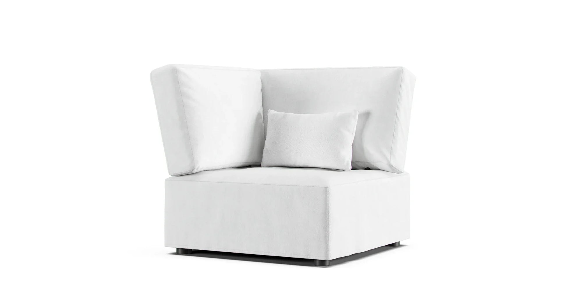 Habitat Reiko Left Right Corner Chair Unit featuring white Cotton Canvas slipcovers