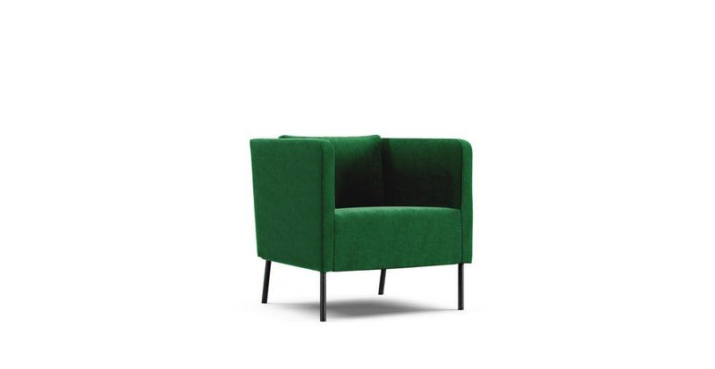 IKEA Ekero armchair in a bottle-green or emerald Classic Velvet cover on a white background