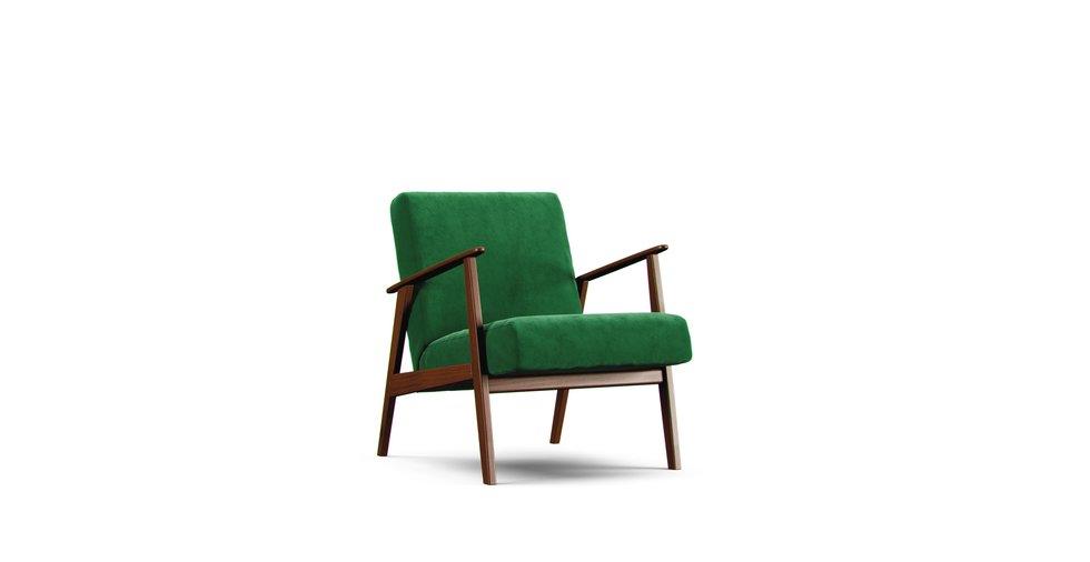 IKEA Ekenaset armchair in a emerald Classic Velvet cover on a white background
