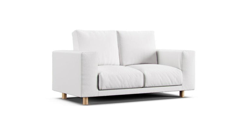 MUJI Feather Pocket Coil 2019/2020 sofa featuring white Cotton Canvas slipcover