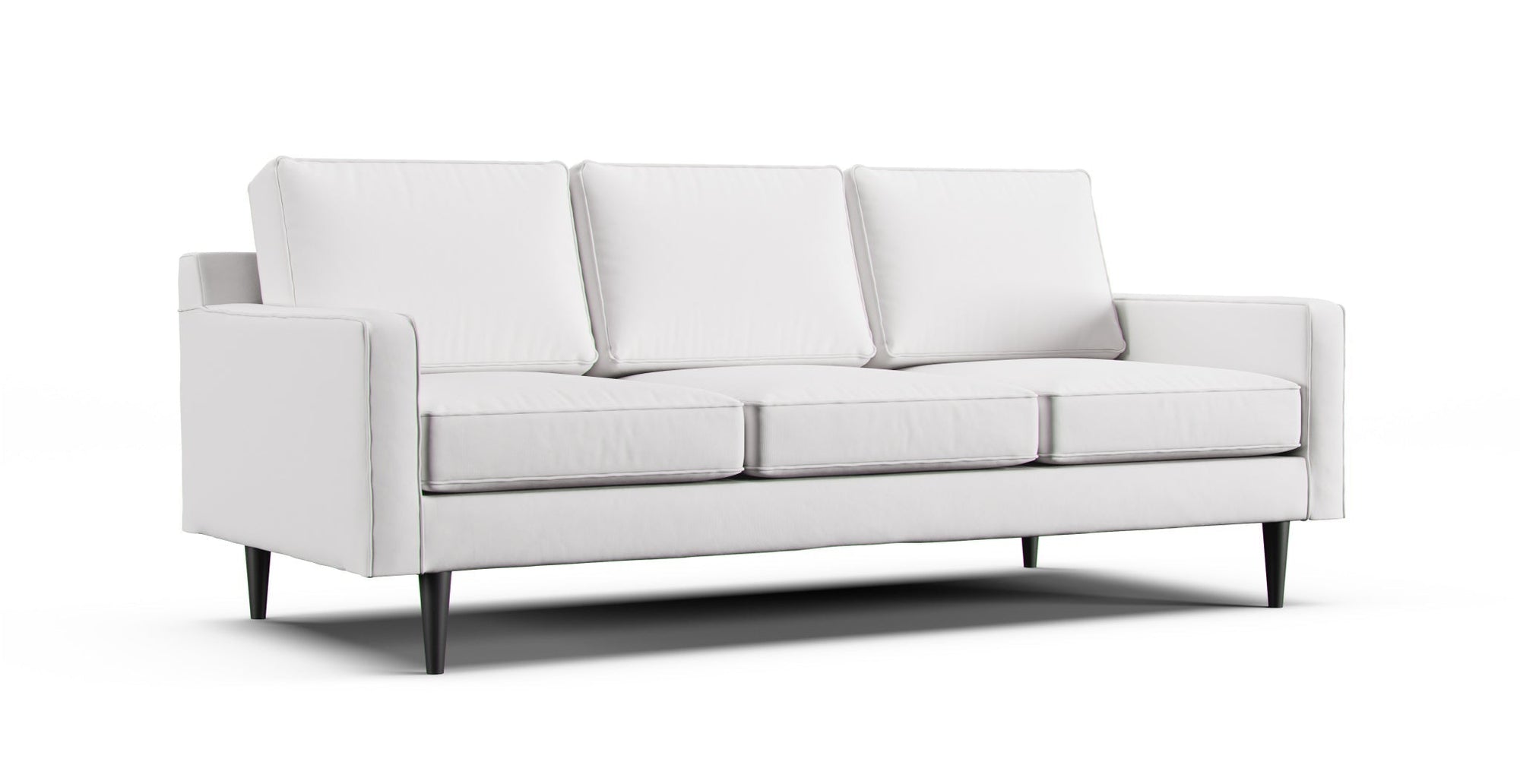 West Elm Drake eighty-six inches sofa featuring machine washable white Cotton Canvas slipcover