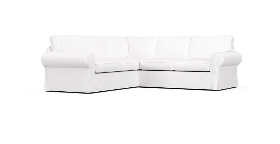 Housse De Canapé Sur Mesure Pour IKEA Ektorp 2+2 (corner) - Couleur Beige Polyester - Neuve