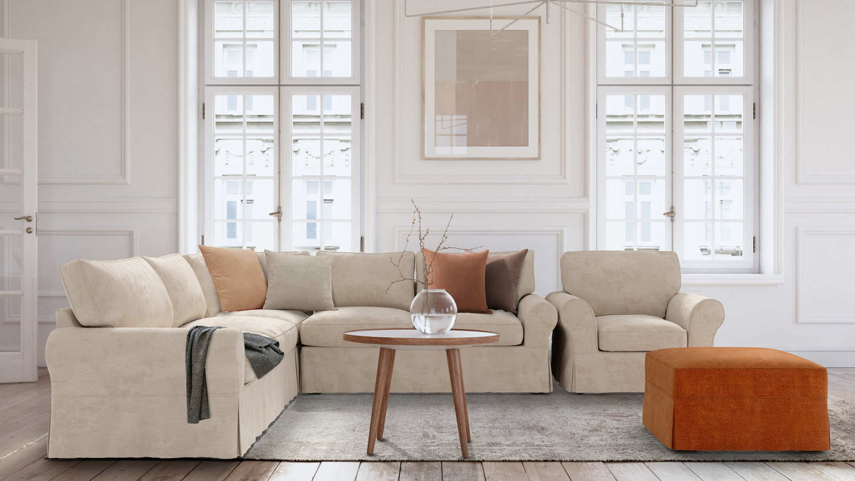 Pottery Barn PB Basic Sectional Components Corner Slipcover Comfort