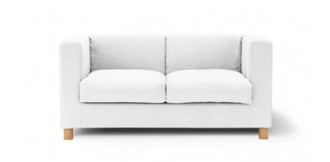 MUJI Box sofa featuring machine washable white Cotton Canvas slipcover