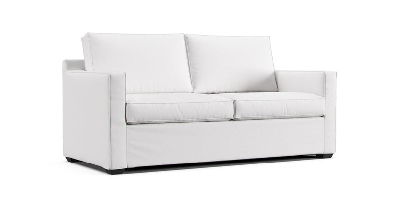 Crate and Barrel Davis sofa featuring white Cotton Canvas slipcover