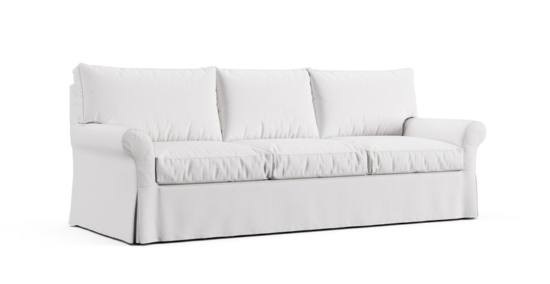 Crate and Barrel Potomac sofa featuring white Cotton Canvas slipcover