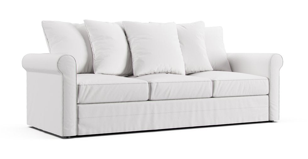 IKEA Harlanda three seater sofa in a white Cotton Canvas cover