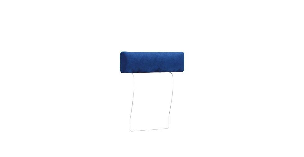 An IKEA Vimle headrest in a Classic Velvet Cobalt cover