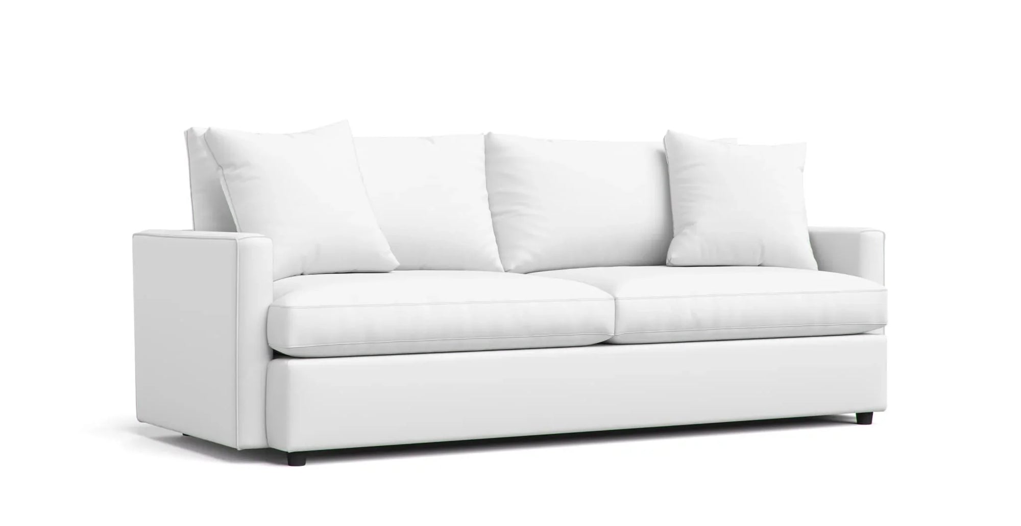 Crate and Barrel Lounge II sofa featuring white Cotton Canvas slipcover