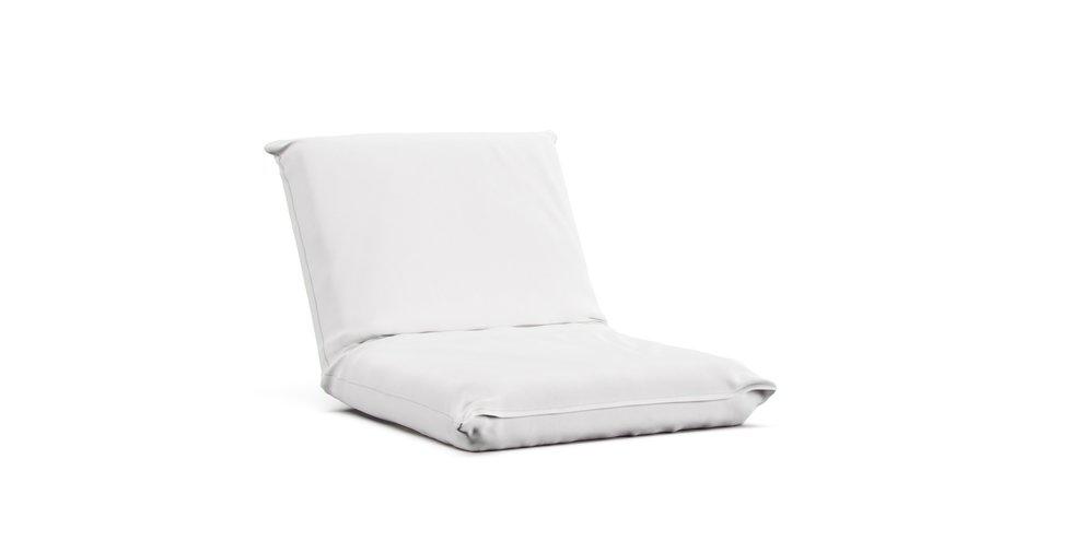 MUJI Floor chair featuring machine washable white Cotton Canvas slipcover