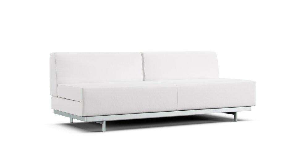 MUJI T2 sofa bed featuring machine washable white Cotton Canvas slipcover