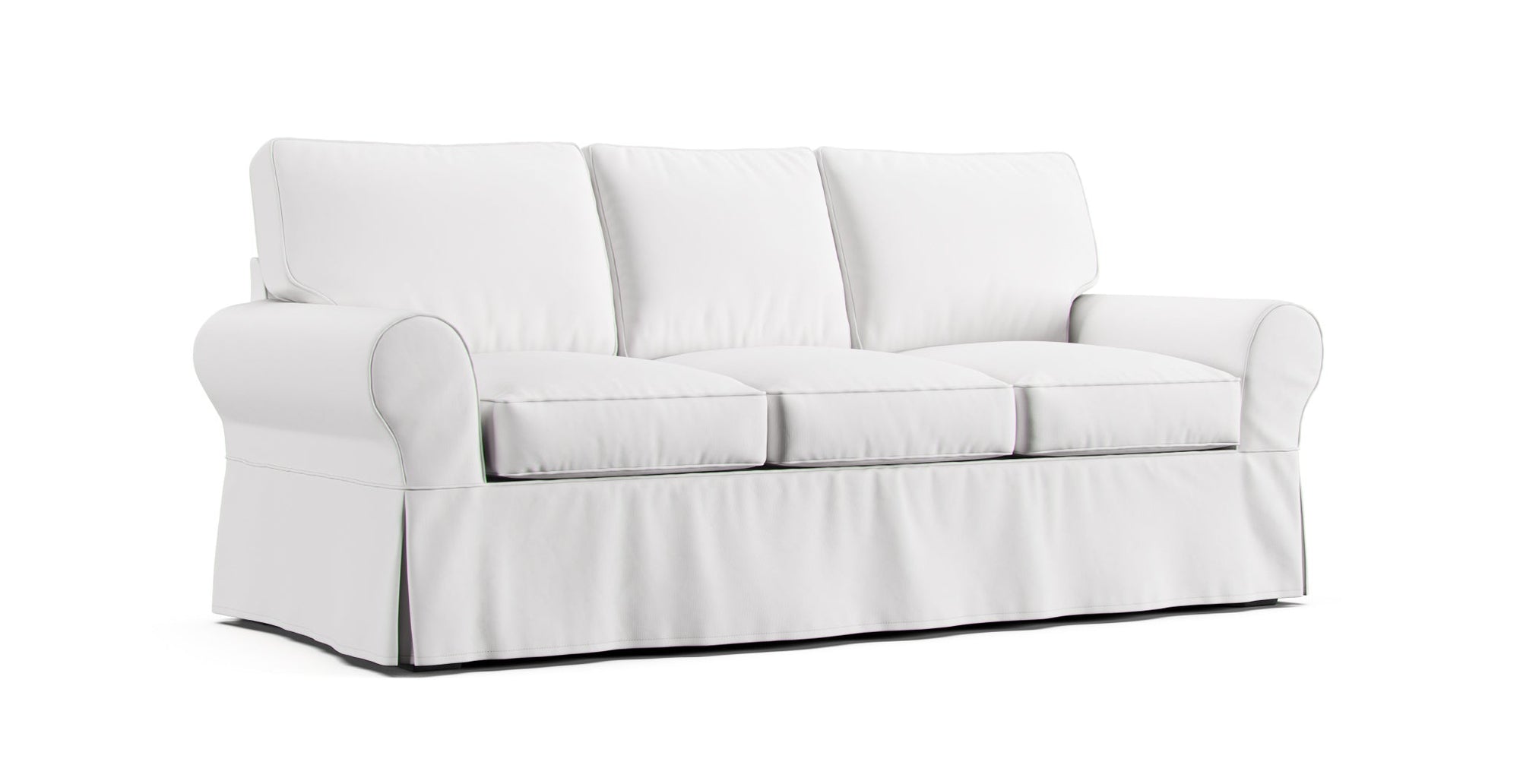 Pottery Barn Basic sofa featuring machine washable white Cotton Canvas slipcover