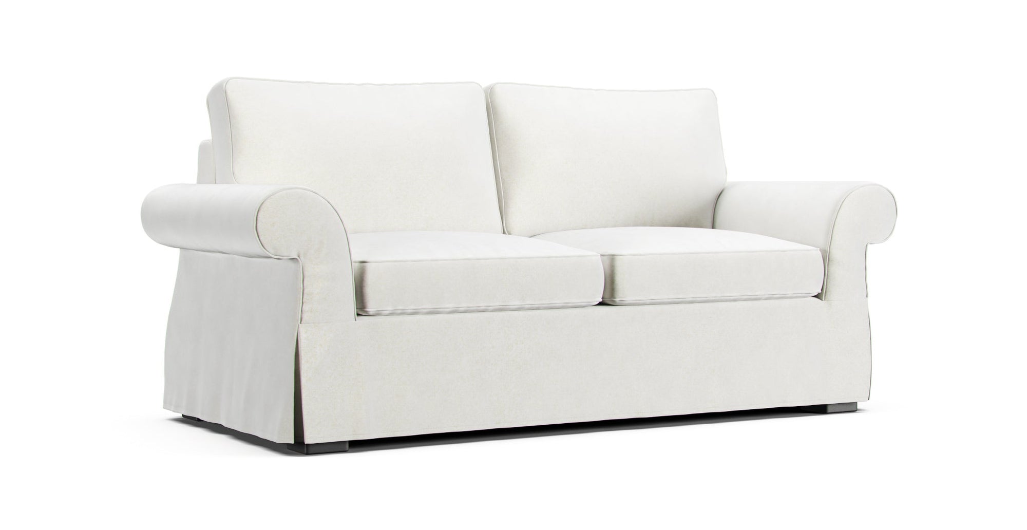 Pottery Barn Pearce Roll Arm eighty-one inches sofa featuring Claw-proof Velvet Cream slipcover