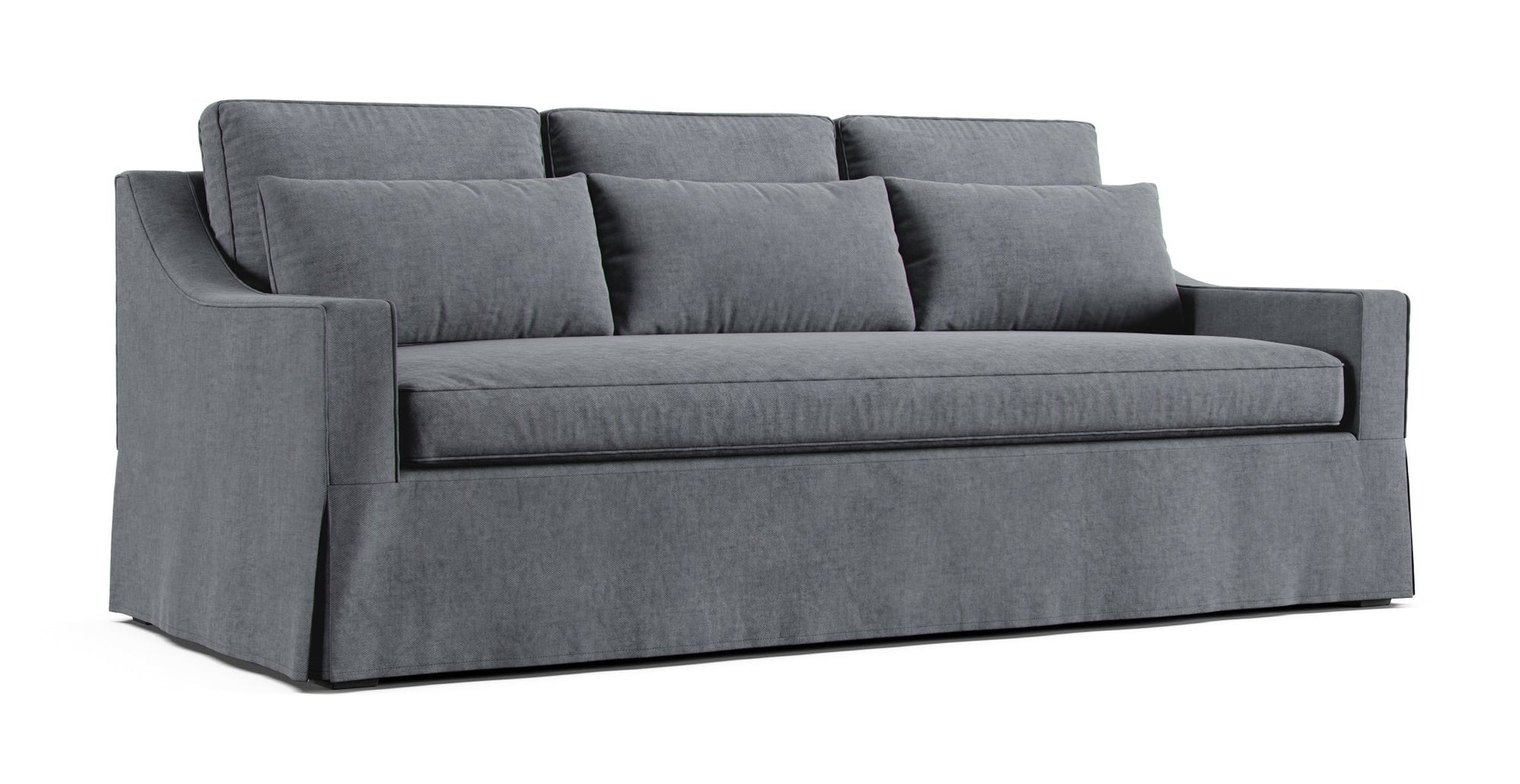 Pottery Barn York Slope Arm Deep Seat Grand sofa featuring Brushed Cotton Coal slipcover