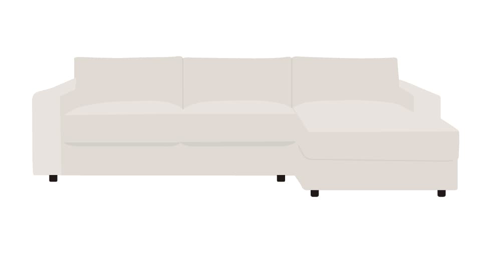 Illustration of Room and Board Harding Chaise Sectional sofa