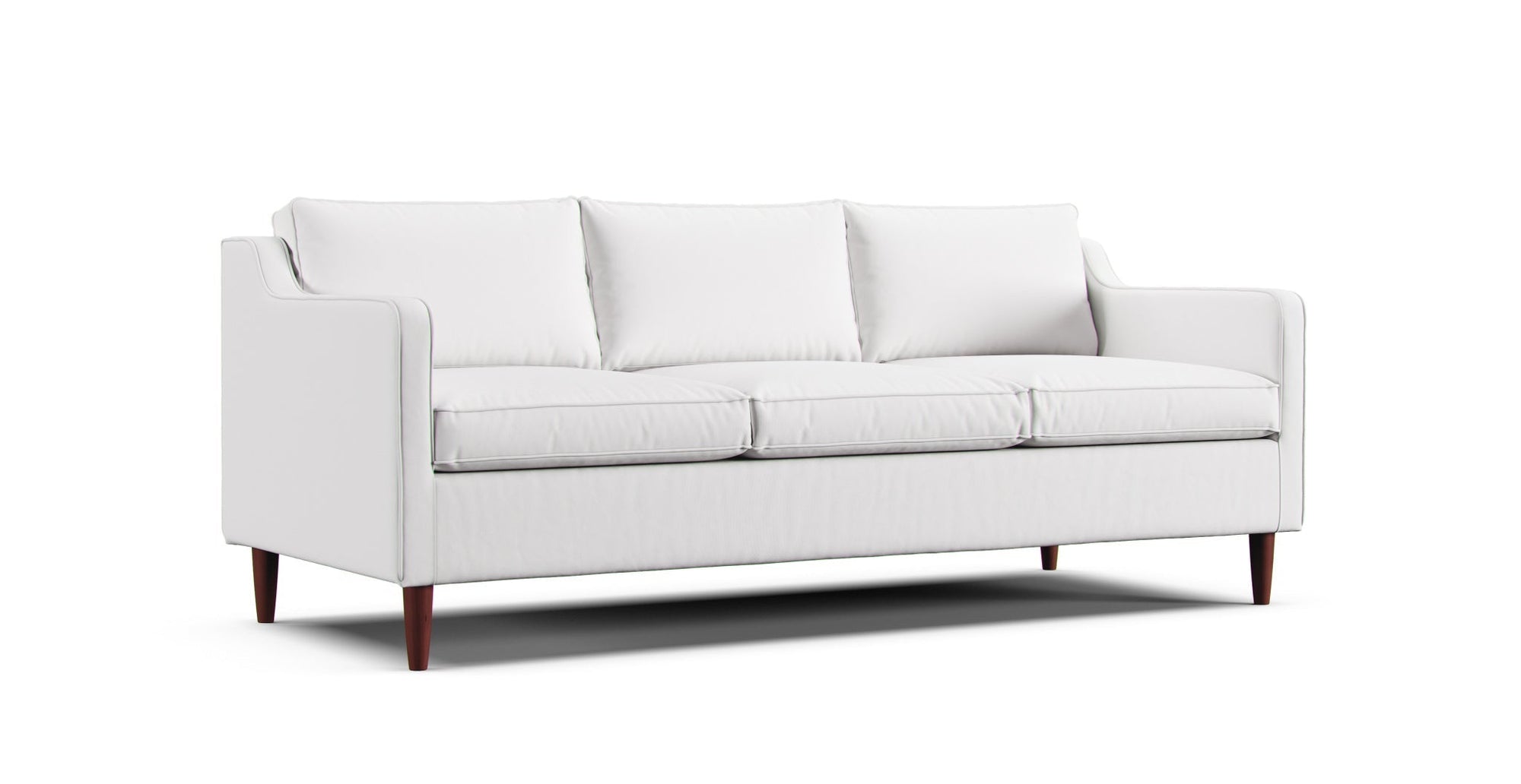 West Elm Hamilton eighty inches sofa featuring machine washable white Cotton Canvas slipcover