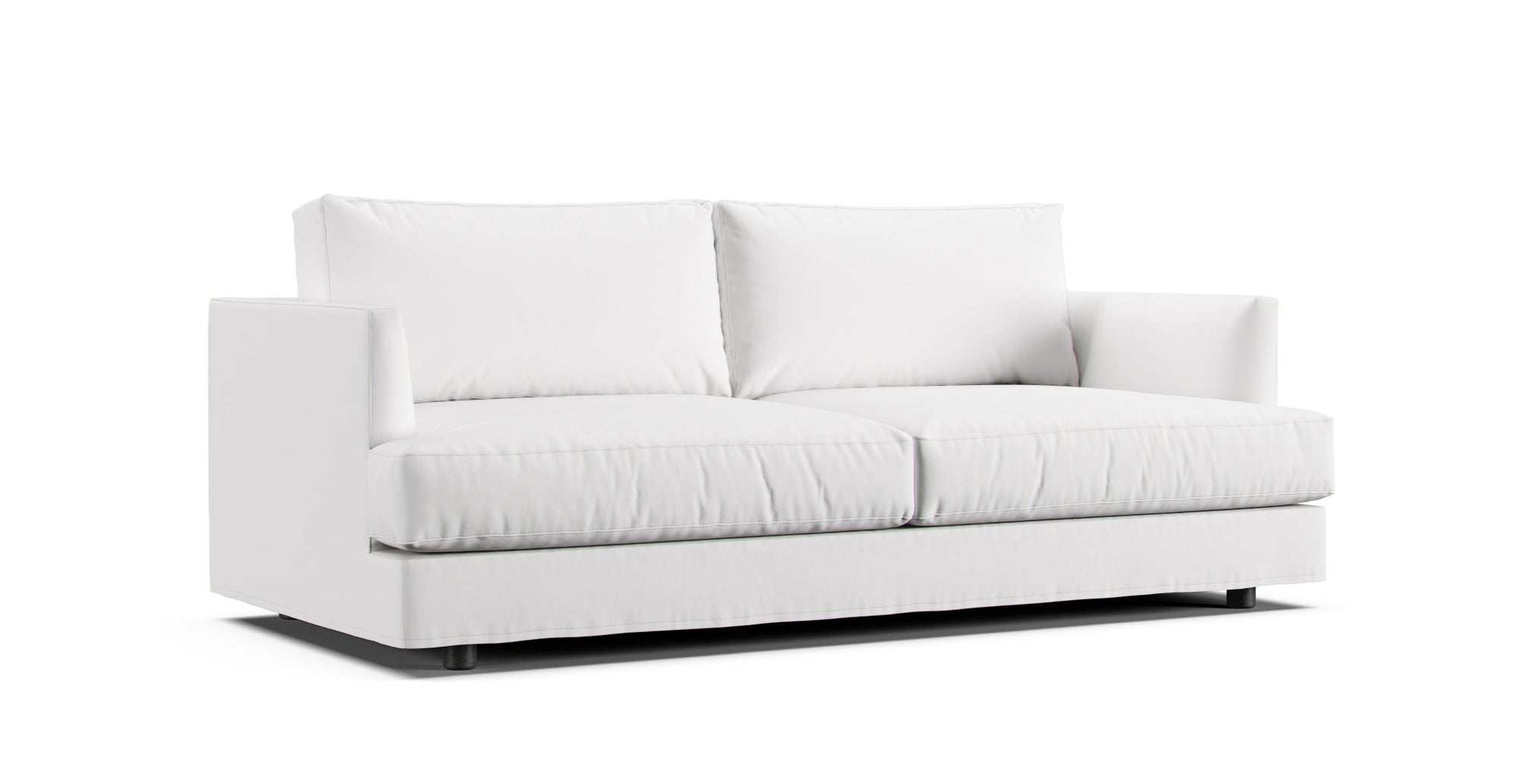West Elm Haven eighty-four inches sofa featuring machine washable white Cotton Canvas slipcover