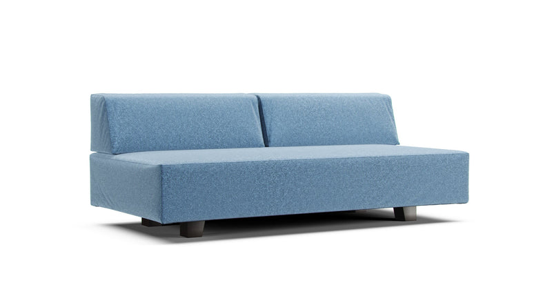 West Elm Tillary seventy-two point five inches sofa featuring claw-proof velvet pacific blue slipcover