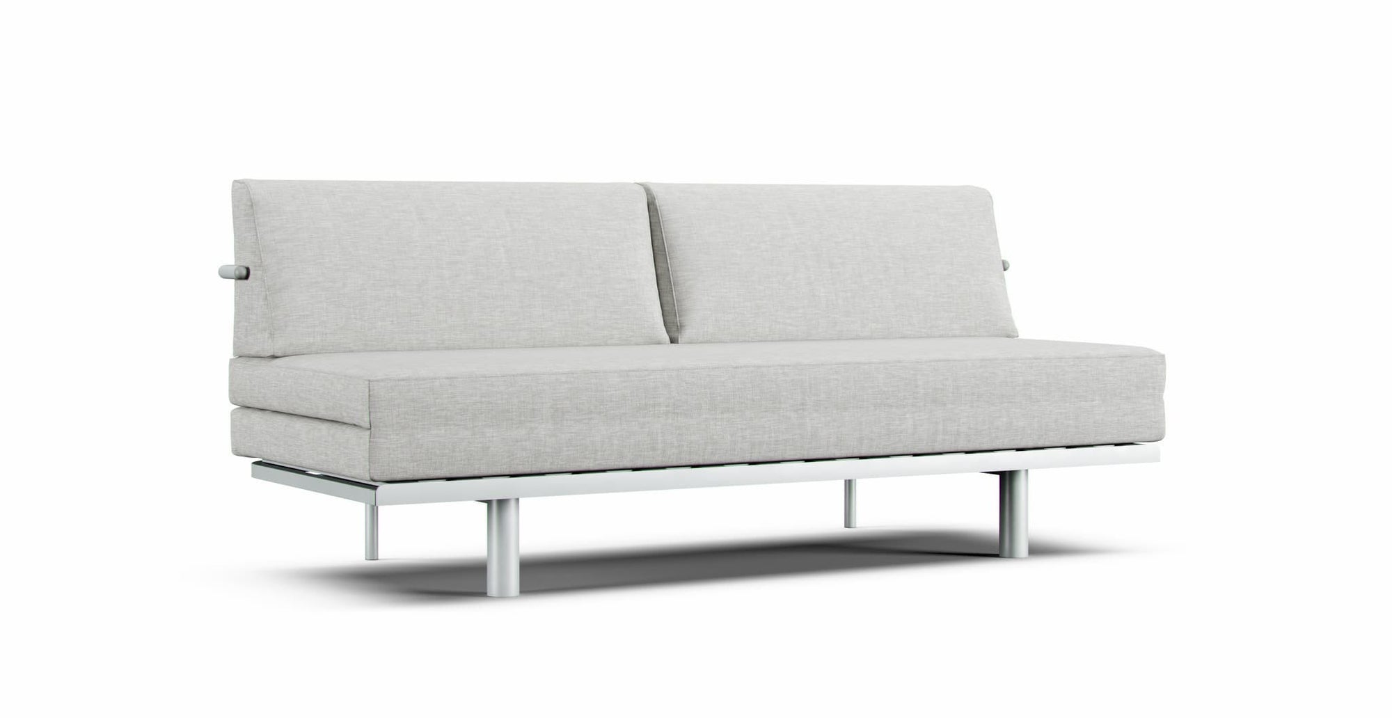 MUJI 3 Seater sofa bed featuring Textured Weave Ash slipcover