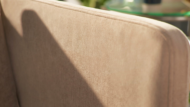 Comfort-Works-couch-cover-performance-fabric-ModChenille-in-Beige-colour-on-sofa-arm