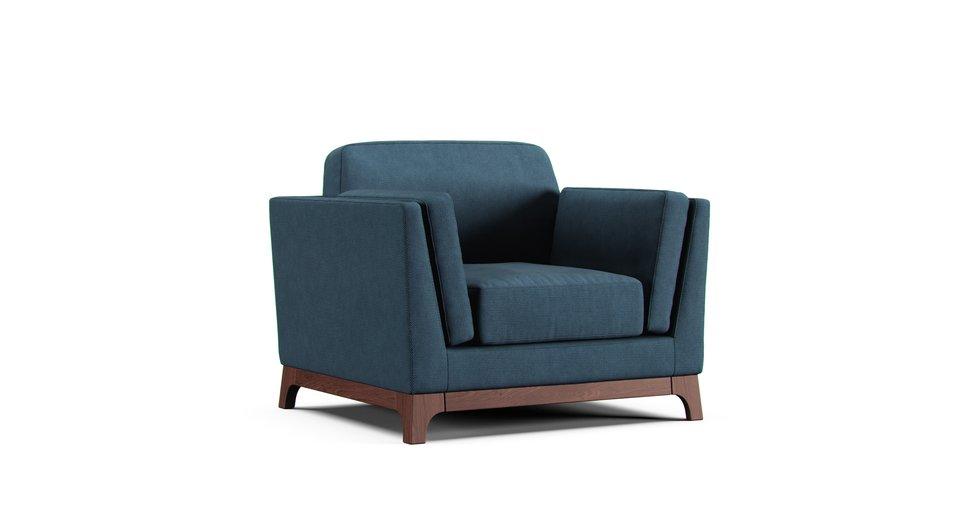 Ceni 39" Armchair Cover - Care+ Tweed Teal