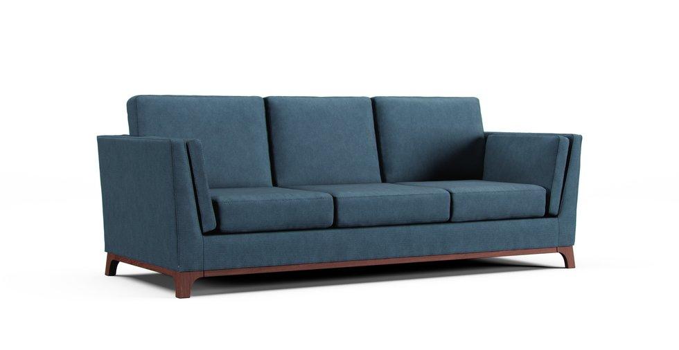 Ceni 83" Sofa Cover - Care+ Tweed Teal