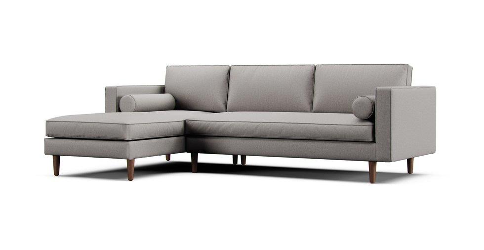 Sven Sectional Sofa Cover - Care+ Canvas Ash