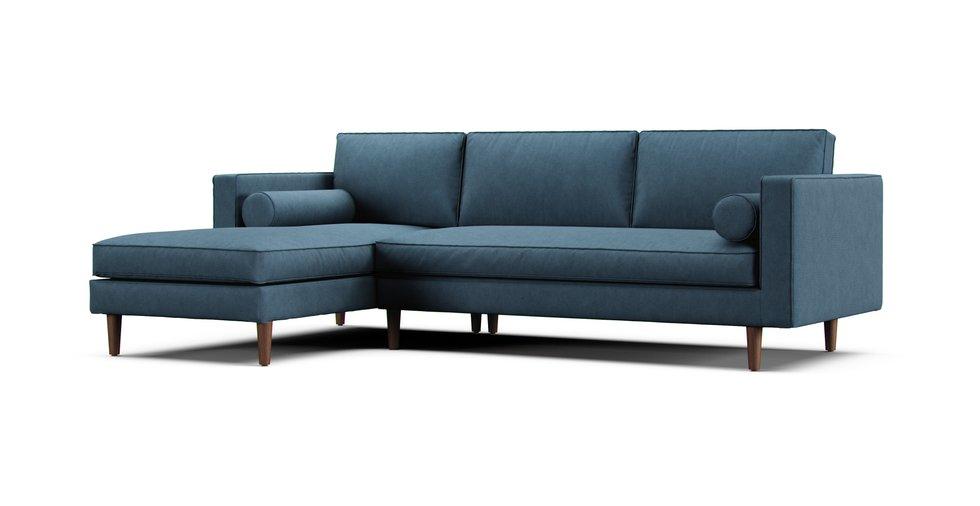 Sven Sectional Sofa Cover - Care+ Tweed Teal