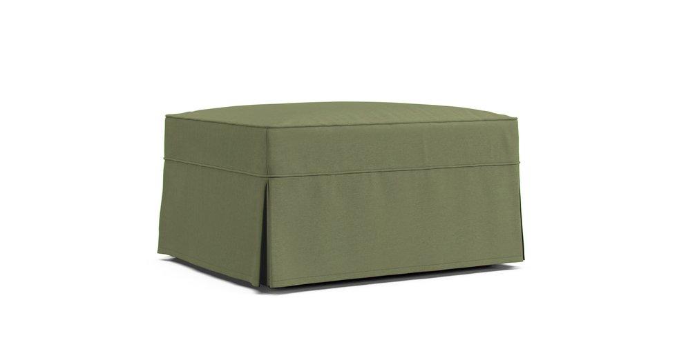 Baldwin Slipcovered 32x26x17 Ottoman Slipcover - Care+ Canvas Sage