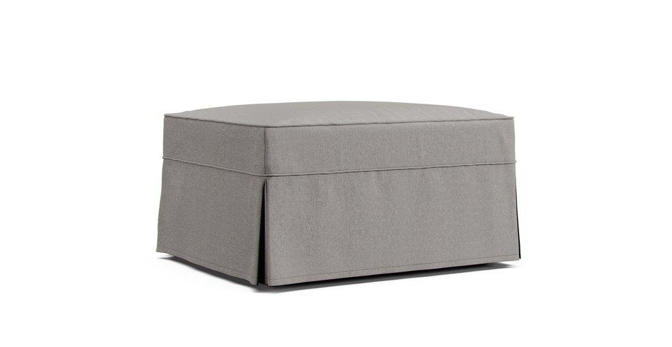 Baldwin Slipcovered 32x26x17 Ottoman Slipcover - Care+ Canvas Ash