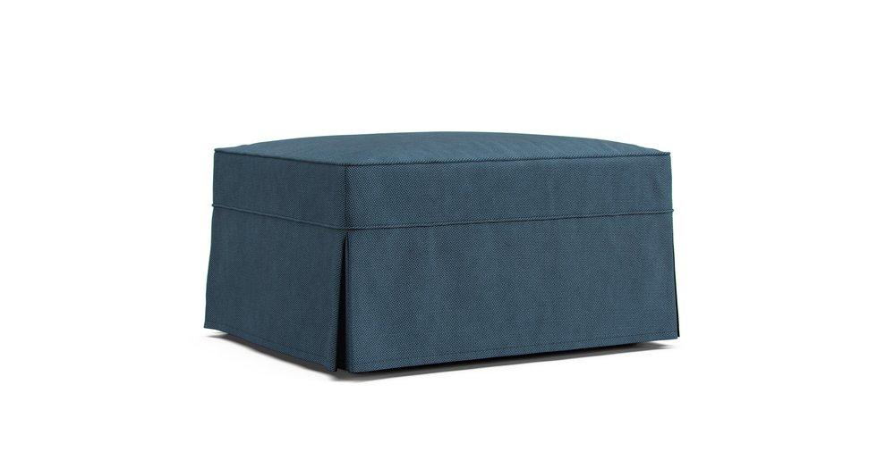 Baldwin Slipcovered 32x26x17 Ottoman Slipcover - Care+ Tweed Teal