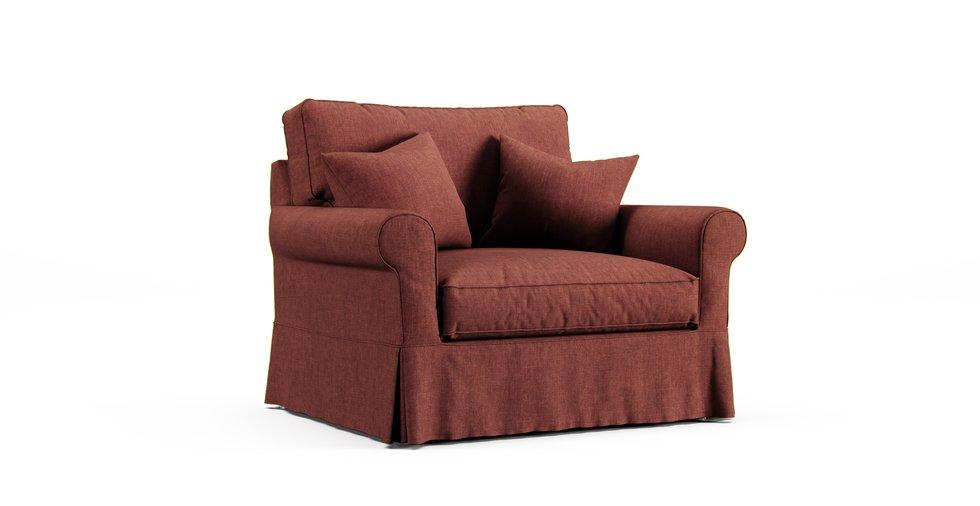 Baldwin Slipcovered Chair Slipcover - Care+ Tweed Sunset