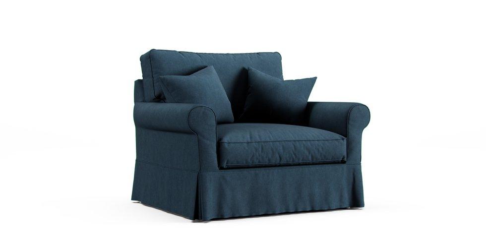 Baldwin Slipcovered Chair Slipcover - Care+ Tweed Teal