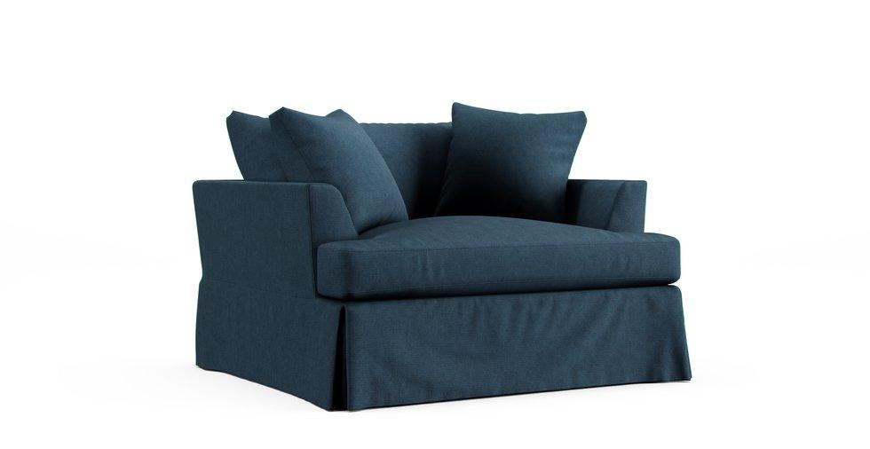 Emory 53" Chair Slipcover - Care+ Tweed Teal