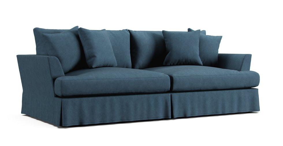 Emory Sofa Slipcover - Care+ Tweed Teal