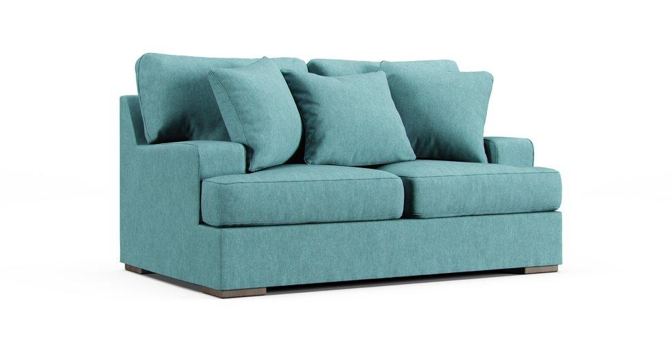 Alesandra Loveseat Slipcover - Care+ Tweed Mineral Blue