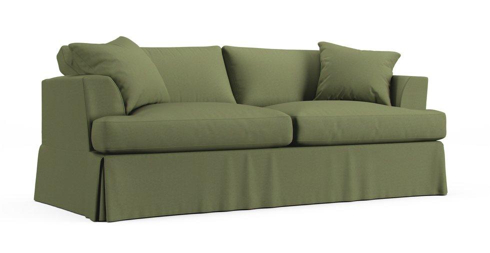 Lucia 93" Sofa Slipcover - Care+ Canvas Sage