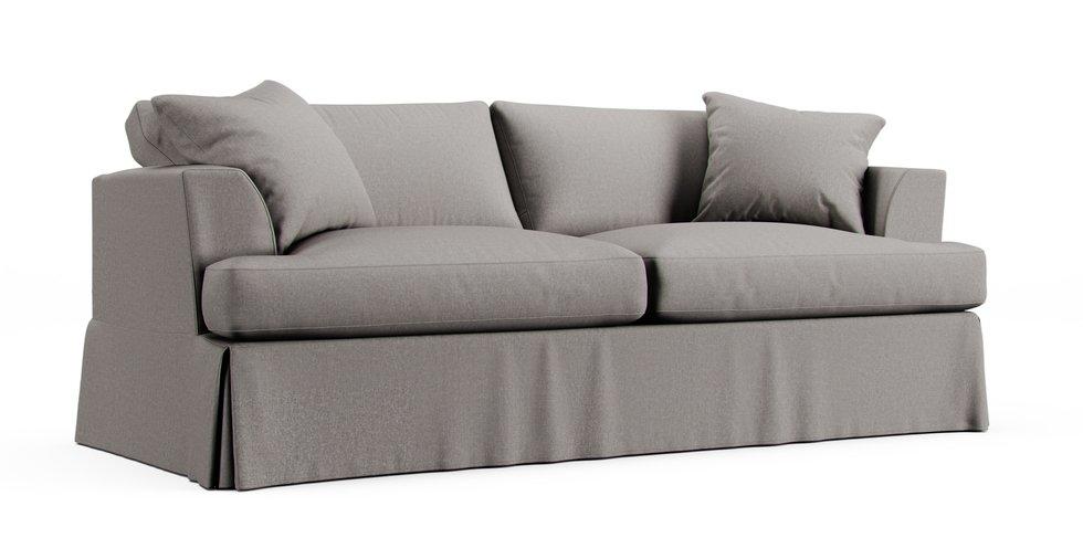 Lucia 93" Sofa Slipcover - Care+ Canvas Ash