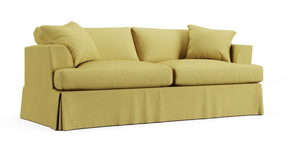 Lucia 93" Sofa Slipcover - Care+ Tweed Amber