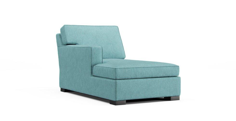 Axis II 1-Arm Chaise Slipcover - Care+ Tweed Mineral Blue