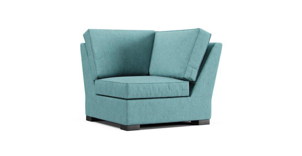 Axis II Corner Seat Slipcover - Care+ Tweed Mineral Blue
