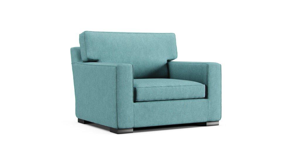 Axis II Chair Slipcover - Care+ Tweed Mineral Blue