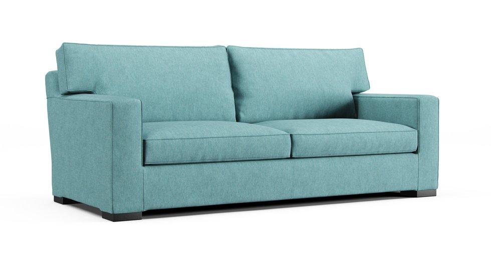 Axis II 2-Seat Queen Sleeper Sofa Slipcover - Care+ Tweed Mineral Blue