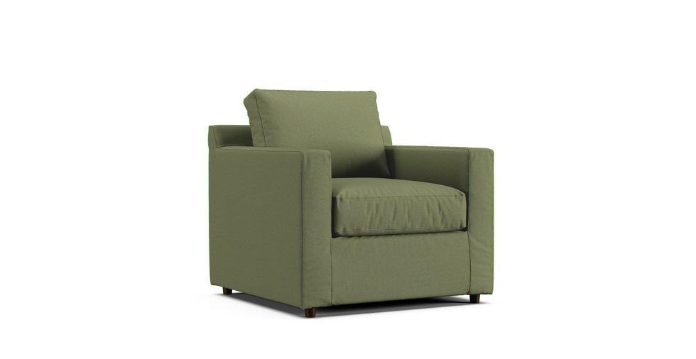 Barrett Track Arm Chair Slipcover - Care+ Canvas Sage