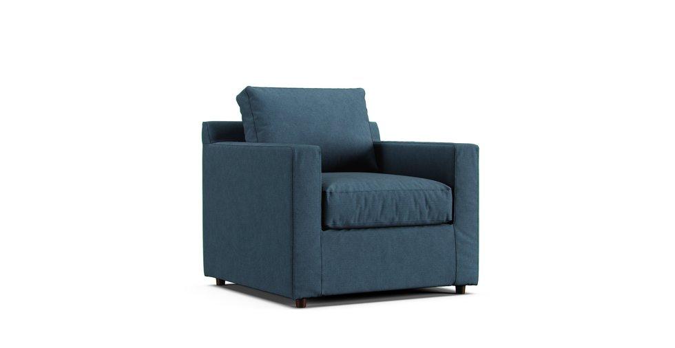 Barrett Track Arm Chair Slipcover - Care+ Tweed Teal