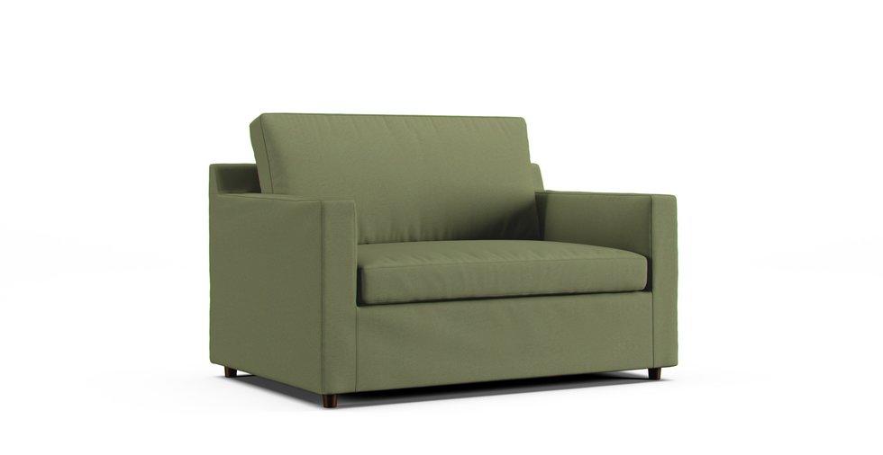 Barrett Track Arm Chair and a Half Slipcover - Care+ Canvas Sage