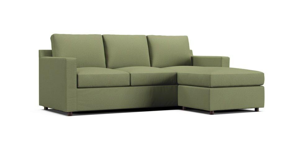 Barrett Reversible Sectional Sofa Slipcover - Care+ Canvas Sage