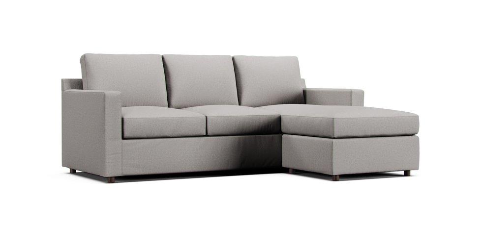 Barrett Reversible Sectional Sofa Slipcover - Care+ Canvas Ash