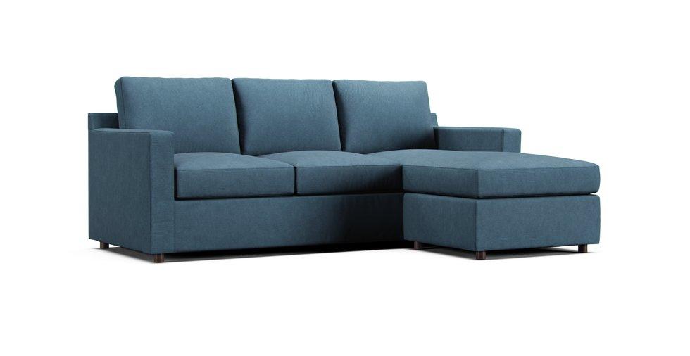 Barrett Reversible Sectional Sofa Slipcover - Care+ Tweed Teal