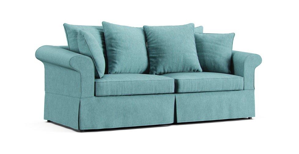 Bloomsbury Sofa Slipcover - Care+ Tweed Mineral Blue